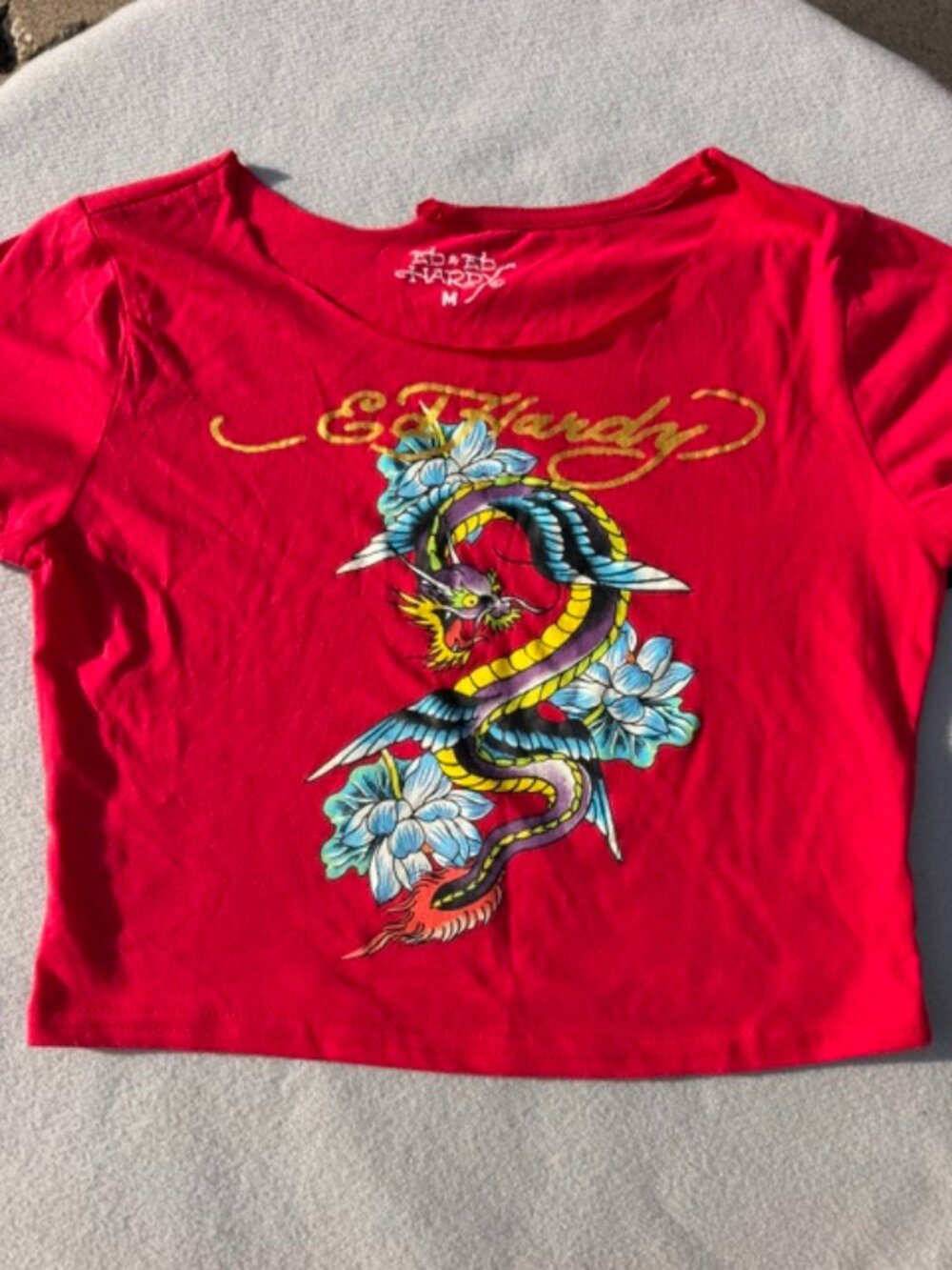 Ed Hardy cropped top women size Medium - Retro Vintage Y2K Rare